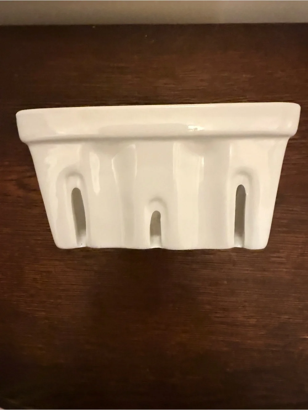 Crate&Barrel White Ceramic Square Berry Basket